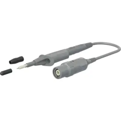 Test probe, BNC plug to 2 mm safety socket, 1000 V, CAT III, gray, 68.9533-12028 - 1