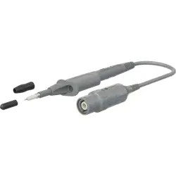 Test probe, BNC plug to 2 mm safety socket, 1000 V, CAT III, gray, 68.9533-12028
