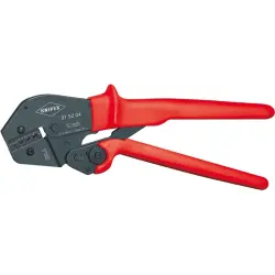 Crimping pliers for non-insulated connector, for two-handed operation, 0.1-2.5 mm², AWG 26-14, Knipex 97 52 04