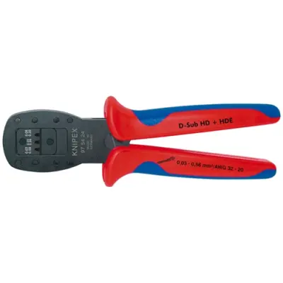 Crimping pliers for miniature connector, 0.03-0.56 mm², AWG 32-20, Knipex 97 54 24 - 1