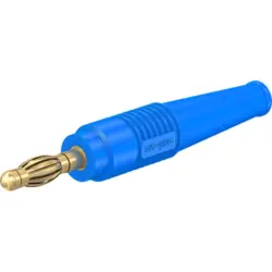 4 mm plug, solder connection, 2.5 mm², blue, 64.1020-23
