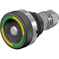 6 mm socket, screw connection, mounting Ø 18.5 mm, yellow/green, 14.0007
