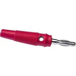 4 mm plug, screw connection, CAT I, red, BU-32616-2