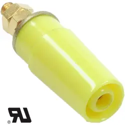 4 mm socket, screw connection, mounting Ø 8 mm, CAT II, yellow, 49.7042-24