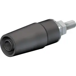 4 mm socket, screw connection, mounting Ø 8 mm, CAT II, yellow/green, 49.7042-20