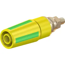 4 mm socket, screw connection, mounting Ø 8.3 mm, CAT II, yellow/green, 23.3050-20