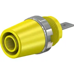 4 mm socket, flat plug connection, mounting Ø 12.2 mm, CAT II, yellow, 23.3110-24