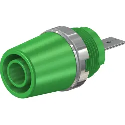 4 mm socket, flat plug connection, mounting Ø 12.2 mm, CAT II, green, 23.3110-25