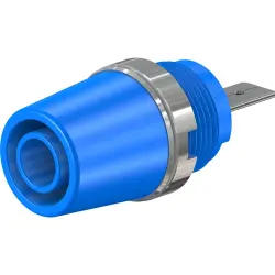 4 mm socket, flat plug connection, mounting Ø 12.2 mm, CAT II, blue, 23.3110-23