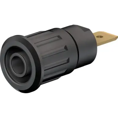 4 mm socket, flat plug connection, mounting Ø 12.2 mm, CAT III, brown, 23.3150-27 - 1
