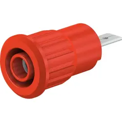 4 mm socket, flat plug connection, mounting Ø 12.2 mm, CAT III, CAT IV, red, 23.3160-22
