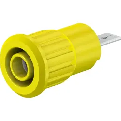 4 mm socket, flat plug connection, mounting Ø 12.2 mm, CAT III, CAT IV, yellow, 23.3160-24