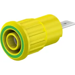 4 mm socket, flat plug connection, mounting Ø 12.2 mm, CAT III, CAT IV, yellow/green, 23.3160-20