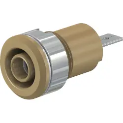 4 mm socket, flat plug connection, mounting Ø 12.2 mm, CAT III, brown, 23.3070-27