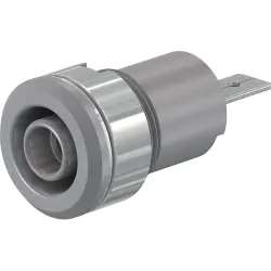 4 mm socket, flat plug connection, mounting Ø 12.2 mm, CAT III, gray, 23.3070-28