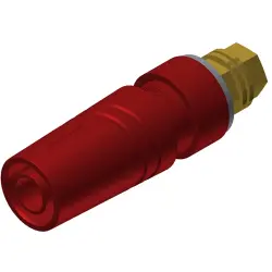 4 mm socket, screw connection, mounting Ø 11 mm, CAT II, red, 972357701