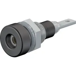 2 mm socket, flat plug connection, mounting Ø 6.4 mm, blue, 23.0020-23