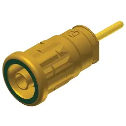 4 mm socket, solder connection, mounting Ø 12.2 mm, CAT III, yellow/green, 972363188