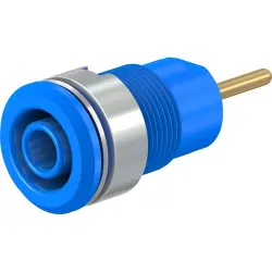 4 mm socket, round plug connection, mounting Ø 12.2 mm, CAT III, blue, 23.3010-23
