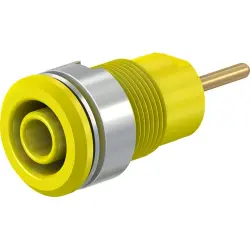 4 mm socket, round plug connection, mounting Ø 12.2 mm, CAT III, yellow, 23.3010-24
