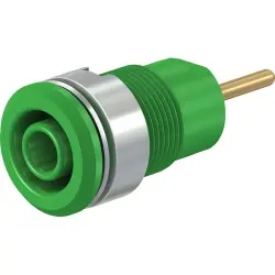 4 mm socket, round plug connection, mounting Ø 12.2 mm, CAT III, green, 23.3010-25
