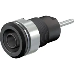 4 mm socket, round plug connection, mounting Ø 12.2 mm, CAT III, black, 49.7048-21