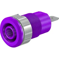 4 mm socket, flat plug connection, mounting Ø 12.2 mm, CAT III, purple, 49.7044-26