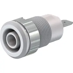 4 mm socket, flat plug connection, mounting Ø 12.2 mm, CAT III, white, 49.7044-29