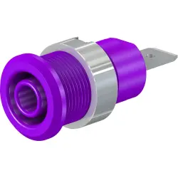 4 mm socket, flat plug connection, mounting Ø 12.2 mm, CAT III, purple, 49.7046-26