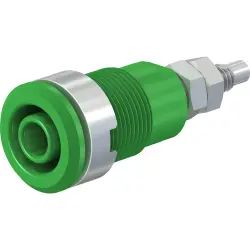 4 mm socket, threaded bolt, mounting Ø 12.2 mm, CAT III, green, 49.7043-25