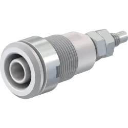 4 mm socket, threaded bolt, mounting Ø 12.2 mm, CAT III, white, 49.7043-29
