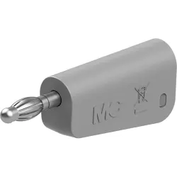 4 mm plug, solder connection, 2.5 mm², gray, 64.1042-28