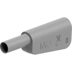 4 mm plug, solder connection, 2.5 mm², CAT II, CAT III, gray, 66.2023-28