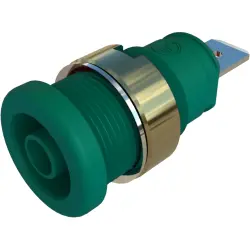 4 mm panel socket, flat plug connection, mounting Ø 12.2 mm, CAT III, green, 972356204