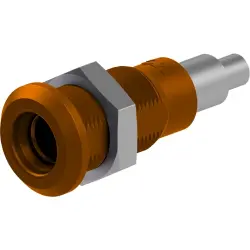 4 mm socket, solder connection, mounting Ø 8.1 mm, brown, 64.3042-27