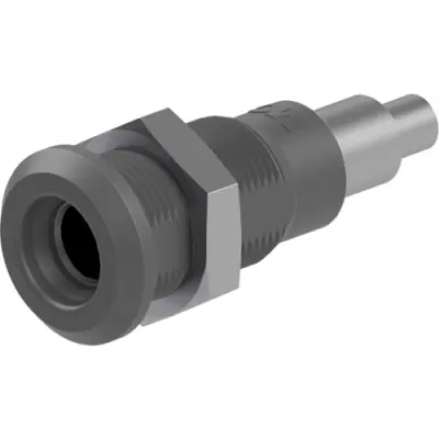 4 mm socket, solder connection, mounting Ø 8.1 mm, gray, 64.3042-28 - 1