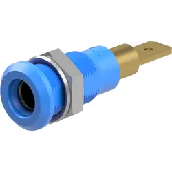 4 mm socket, plug-in connection, mounting Ø 8.1 mm, blue, 64.3040-23