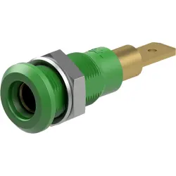 4 mm socket, plug-in connection, mounting Ø 8.1 mm, green, 64.3040-25