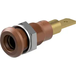 4 mm socket, plug-in connection, mounting Ø 8.1 mm, brown, 64.3040-27