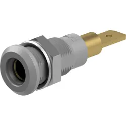 4 mm socket, plug-in connection, mounting Ø 8.1 mm, gray, 64.3040-28