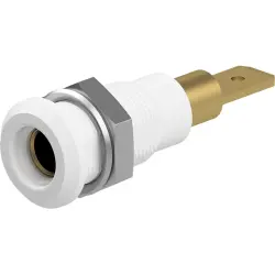4 mm socket, plug-in connection, mounting Ø 8.1 mm, white, 64.3040-29
