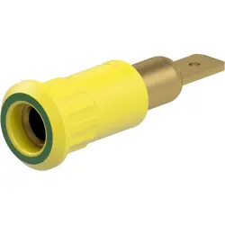 4 mm socket, plug-in connection, mounting Ø 8.2 mm, yellow/green, 64.3010-20