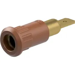4 mm socket, plug-in connection, mounting Ø 8.2 mm, brown, 64.3010-27