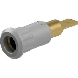 4 mm socket, plug-in connection, mounting Ø 8.2 mm, gray, 64.3010-28