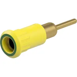 4 mm socket, round plug connection, mounting Ø 8.2 mm, yellow/green, 64.3012-20
