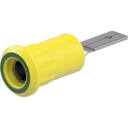 4 mm socket, plug-in connection, mounting Ø 8.2 mm, yellow/green, 64.3013-20