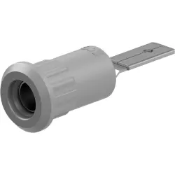 4 mm socket, plug-in connection, mounting Ø 8.2 mm, gray, 64.3013-28