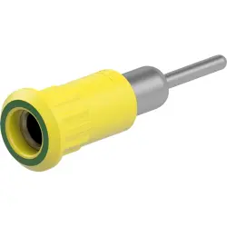 4 mm socket, round plug connection, mounting Ø 8.2 mm, yellow/green, 64.3011-20