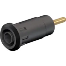 2 mm panel socket, round plug connection, mounting Ø 10.5 mm, black, 65.3303-21