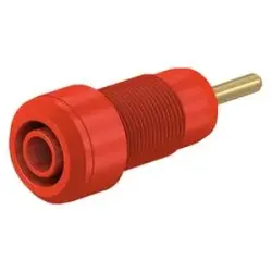 2 mm panel socket, round plug connection, mounting Ø 10.5 mm, red, 65.3304-22